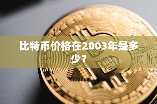 比特币价格在2003年是多少？