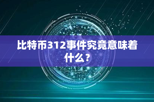 比特币312事件究竟意味着什么？